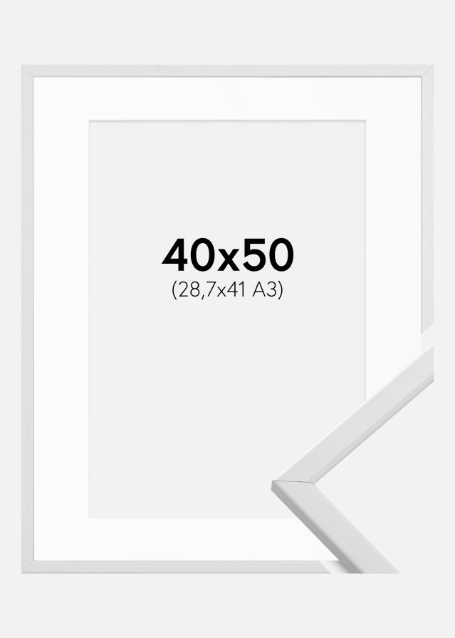 Raam Galant valge 40x50 cm - paspartuu valge 29,7x42 cm (A3)