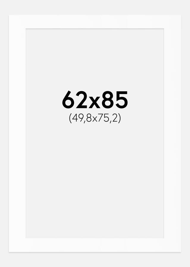 Paspartuu valge standard Valge äär 62x85 cm (49,8x75,2)