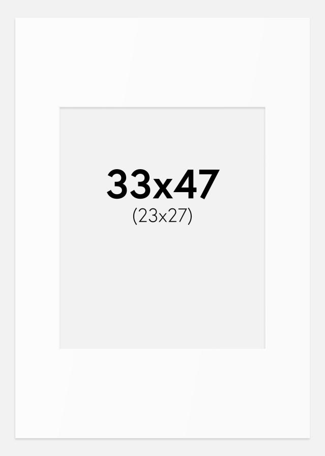 Paspartuu Valge Standard (Valge Südamik) 33x47 cm (23x27)