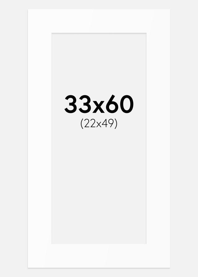 Paspartuu Valge Standard (Valge Südamik) 33x60 cm (22x49)