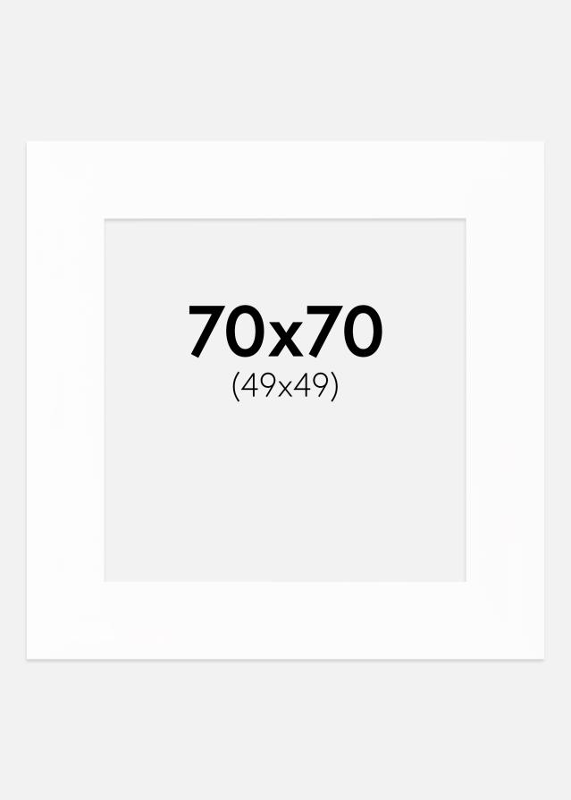 Paspartuu XL valge Valge äär 70x70 cm (49x49)