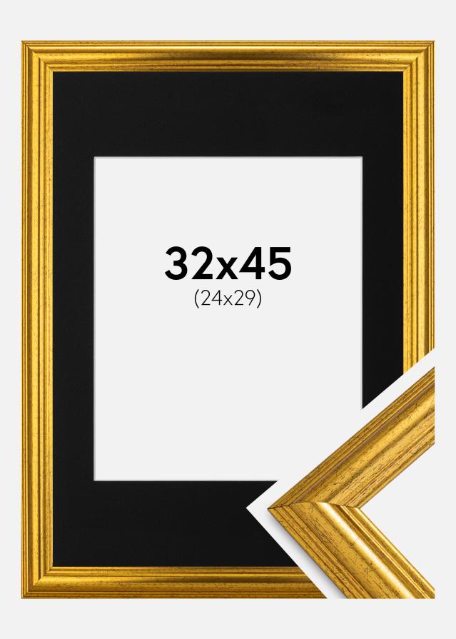 Raam Västkusten kuldne 32x45 cm - paspartuu muster 25x30 cm