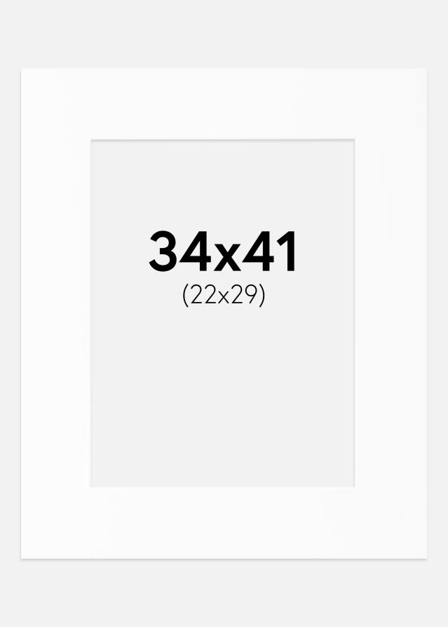 Paspartuu Valge Standard (Valge Südamik) 34x41 cm (22x29)