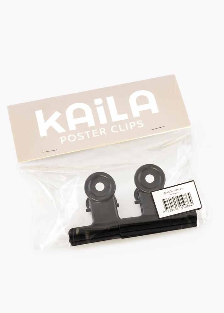 KAILA Plakat Clip Black 50 mm - 2 pk