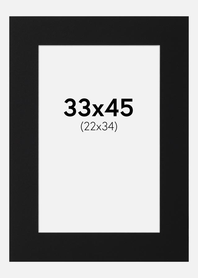 Paspartuu Must Standard (Valge Südamik) 33x45 cm (22x34)