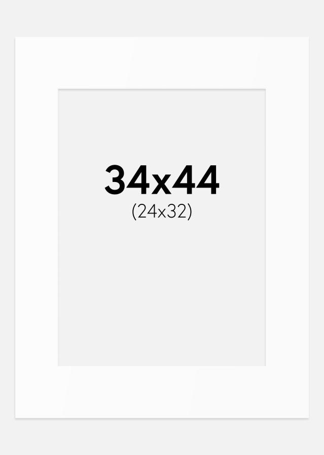 Paspartuu Valge Standard (Valge Südamik) 34x44 cm (24x32)