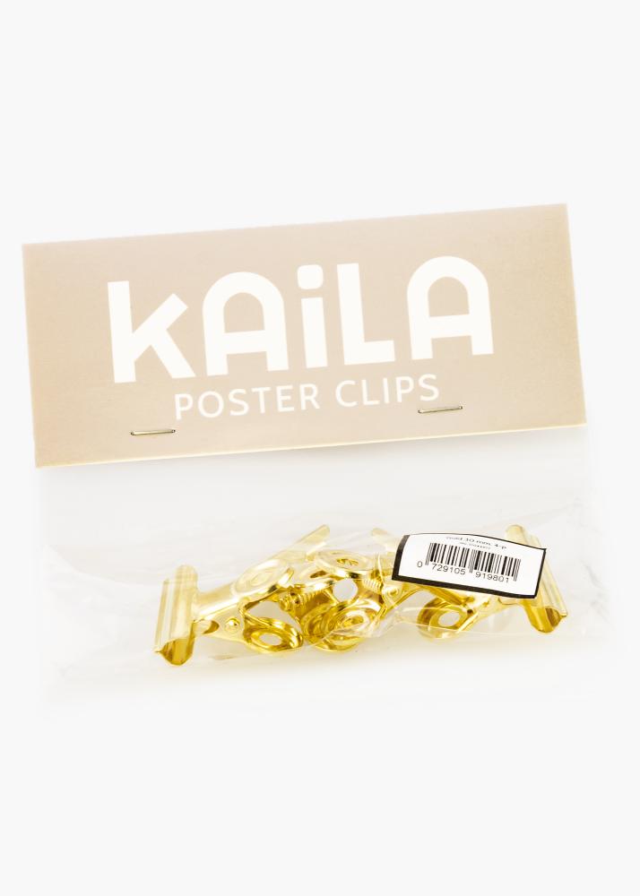 KAILA Plakat Clip Gold 30 mm - 4 pk