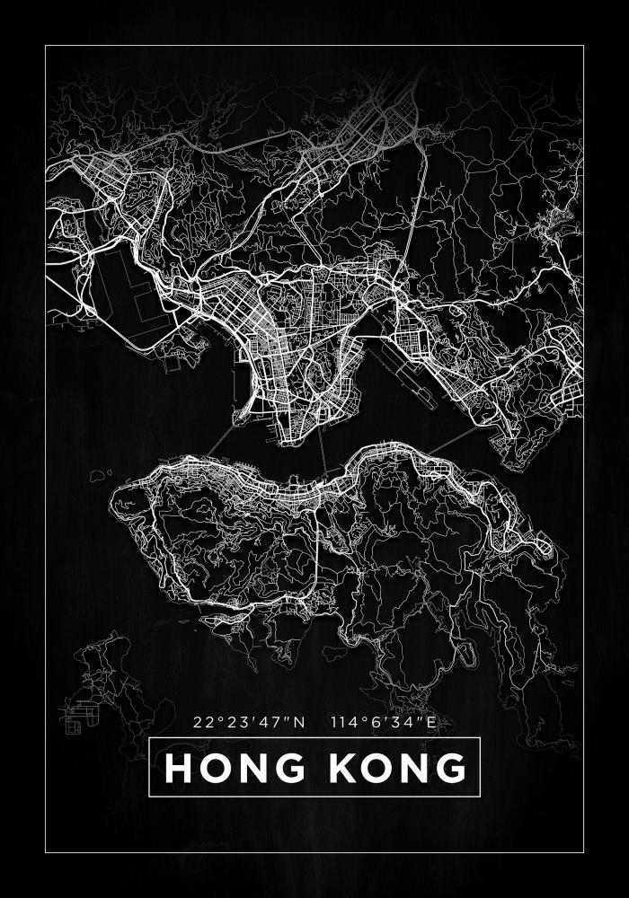 Kaart - Hong Kong - muster Plakat