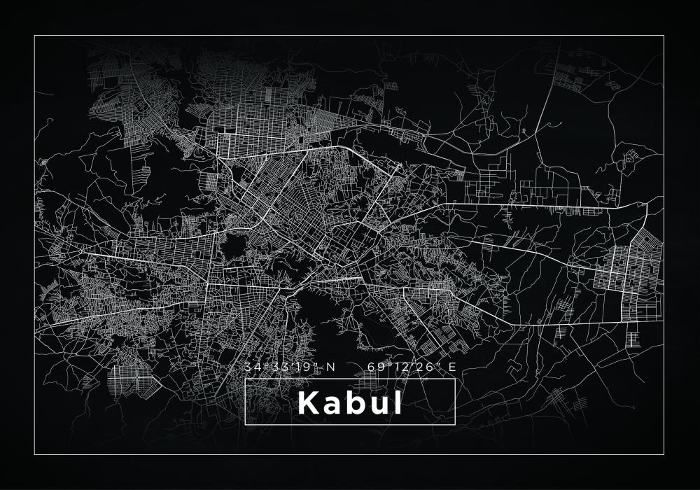 Kaart - Kabul - muster Plakat
