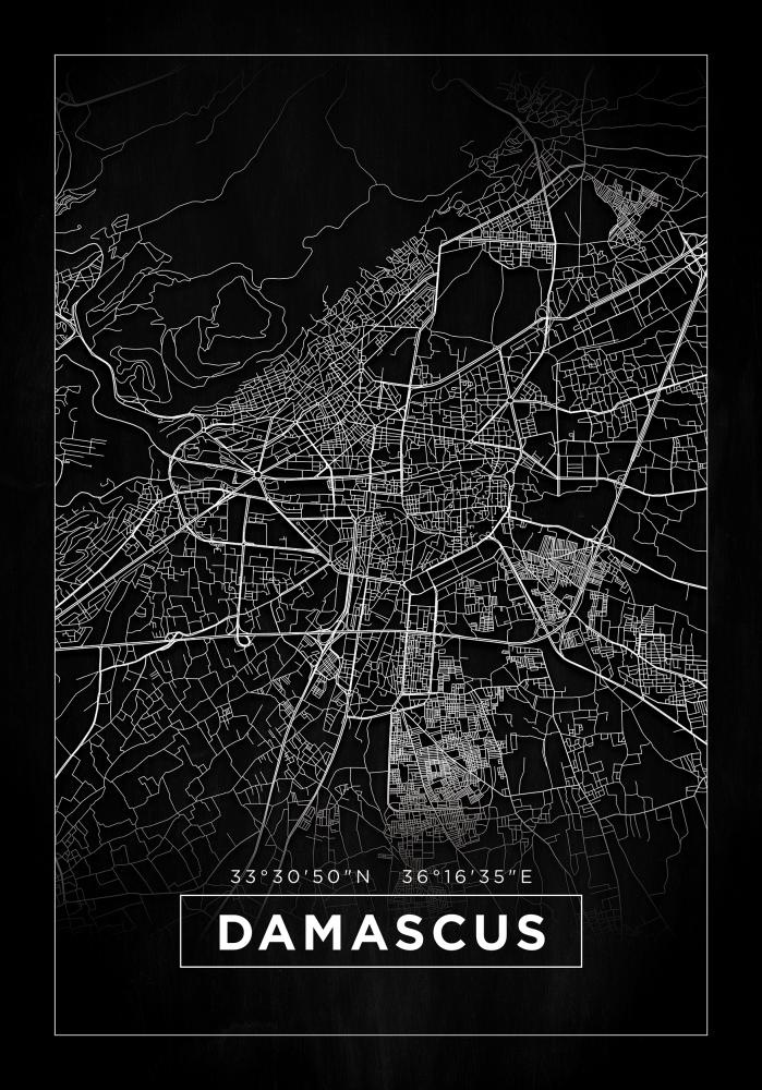 Kaart - Damascus - muster Plakat