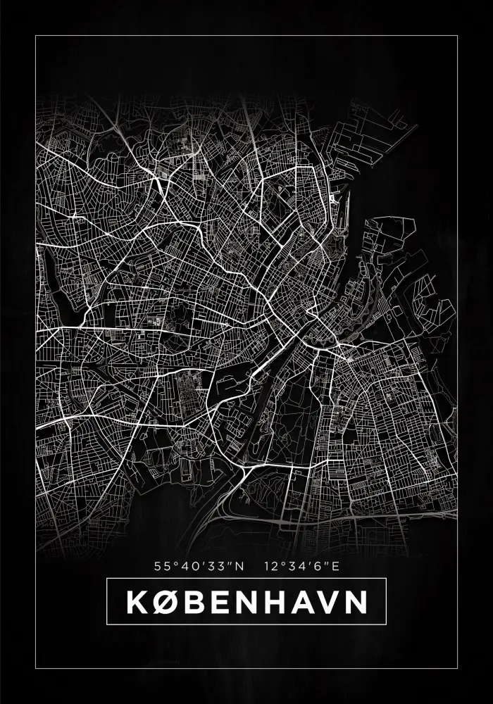 Kaart - KÃ¸benhavn - muster Plakat