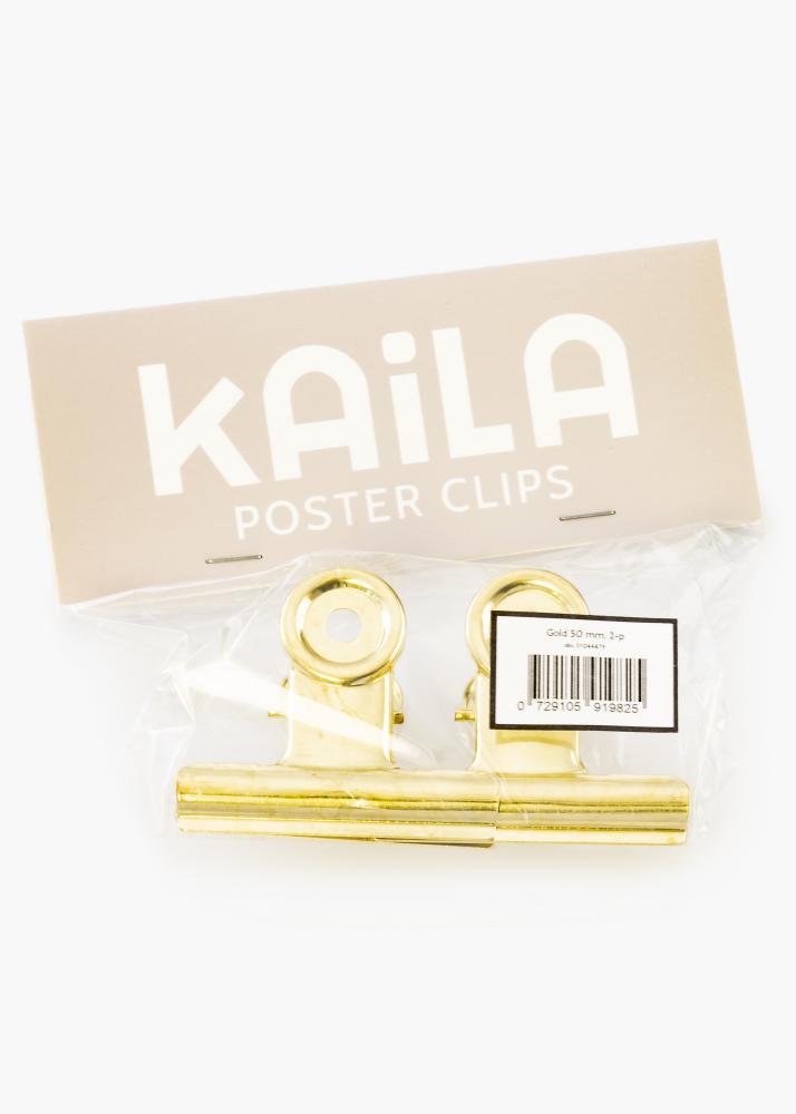 KAILA Plakat Clip Gold 50 mm - 2 pk