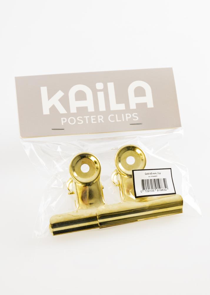 KAILA Plakat Clip Gold 65 mm - 2 pk