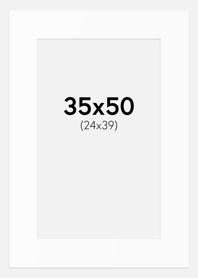 Paspartuu Valge Standard (Valge Südamik) 35x50 cm (24x39)