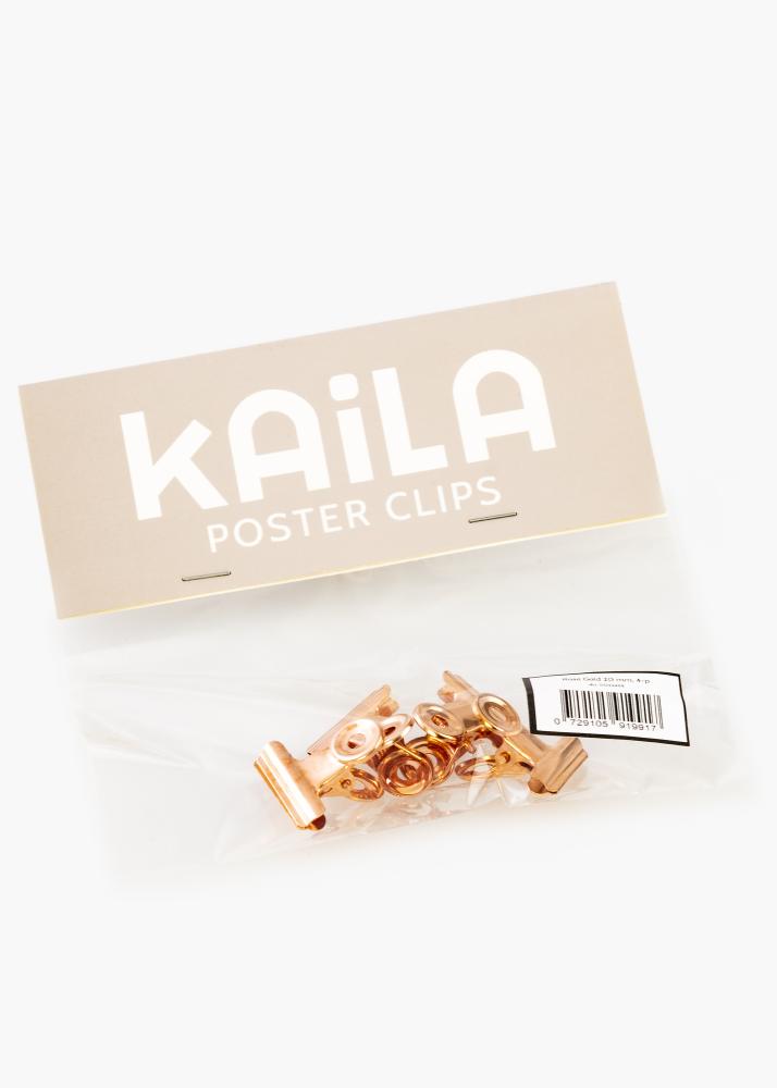 KAILA Plakat Clip Rose Gold 20 mm - 4 pk