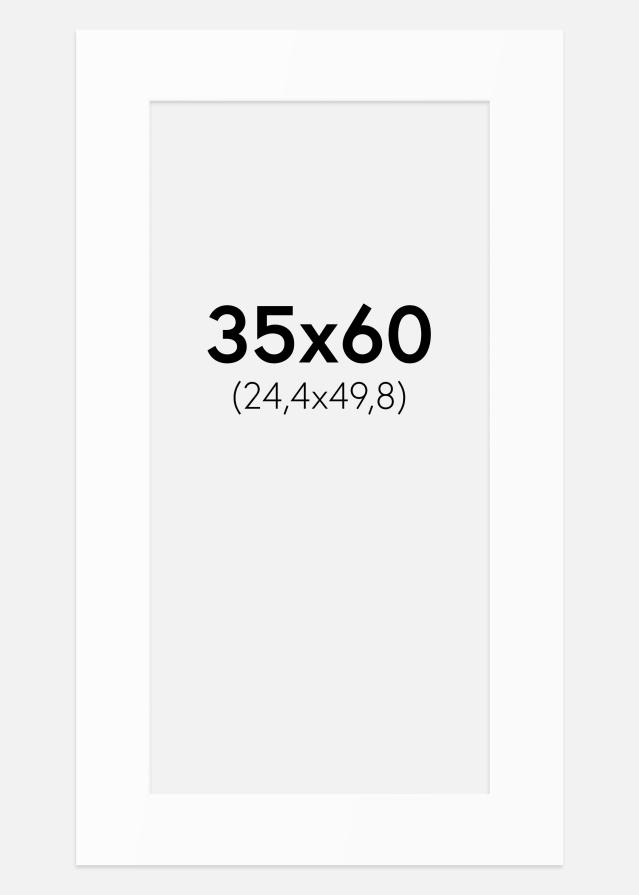 Paspartuu Valge Standard (Valge Südamik) 35x60 cm (24,4x49,8)