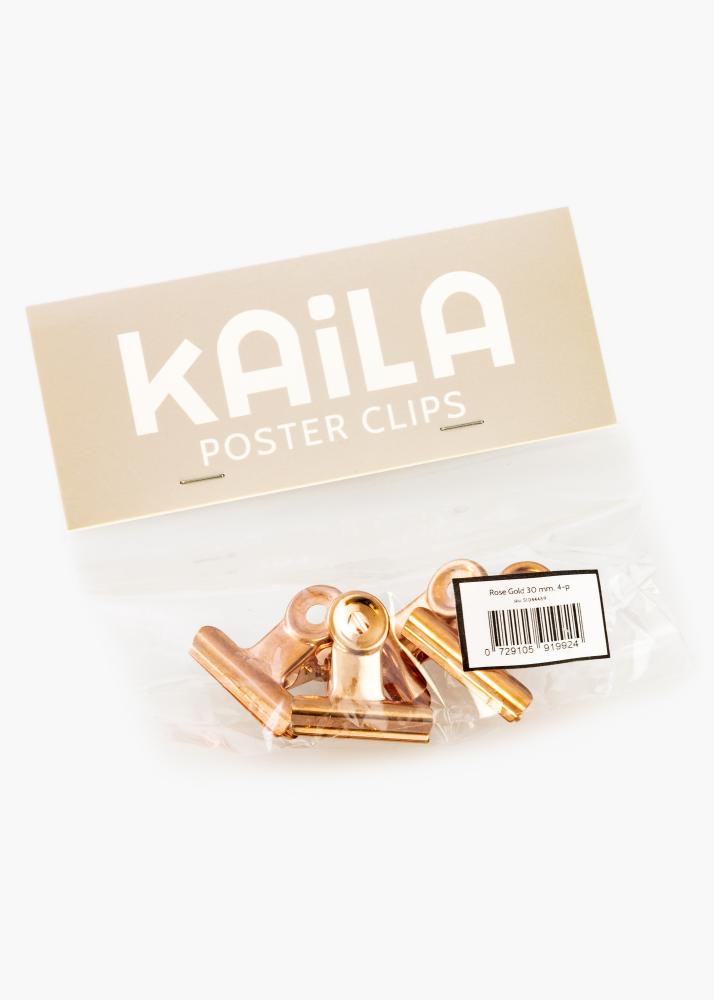 KAILA Plakat Clip Rose Gold 30 mm - 4 pk