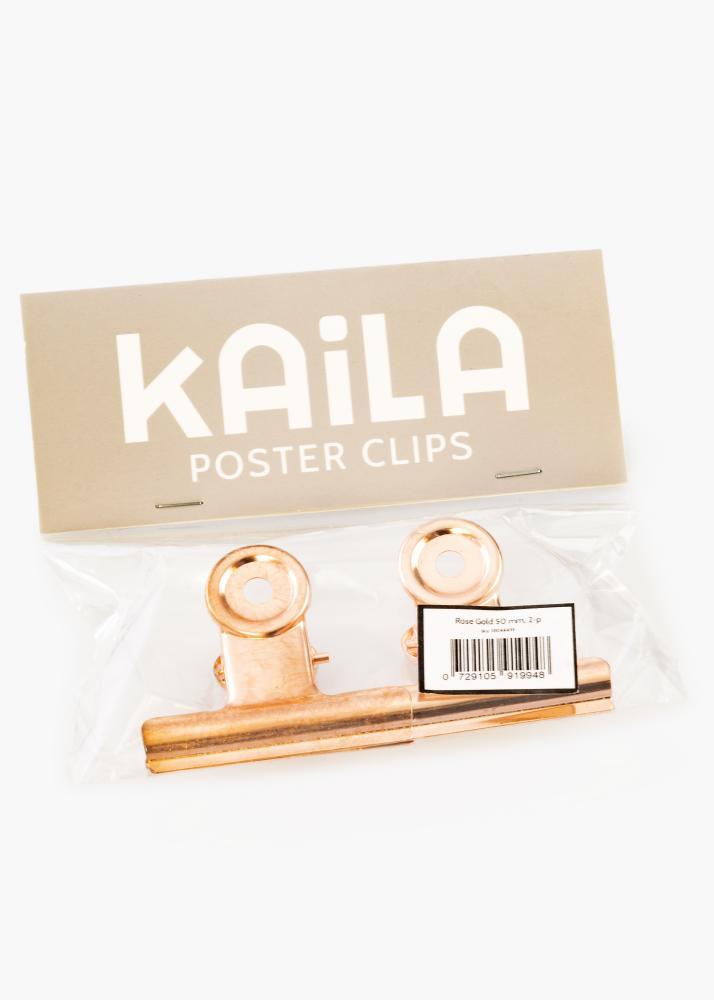 KAILA Plakat Clip Rose Gold 50 mm - 2 pk