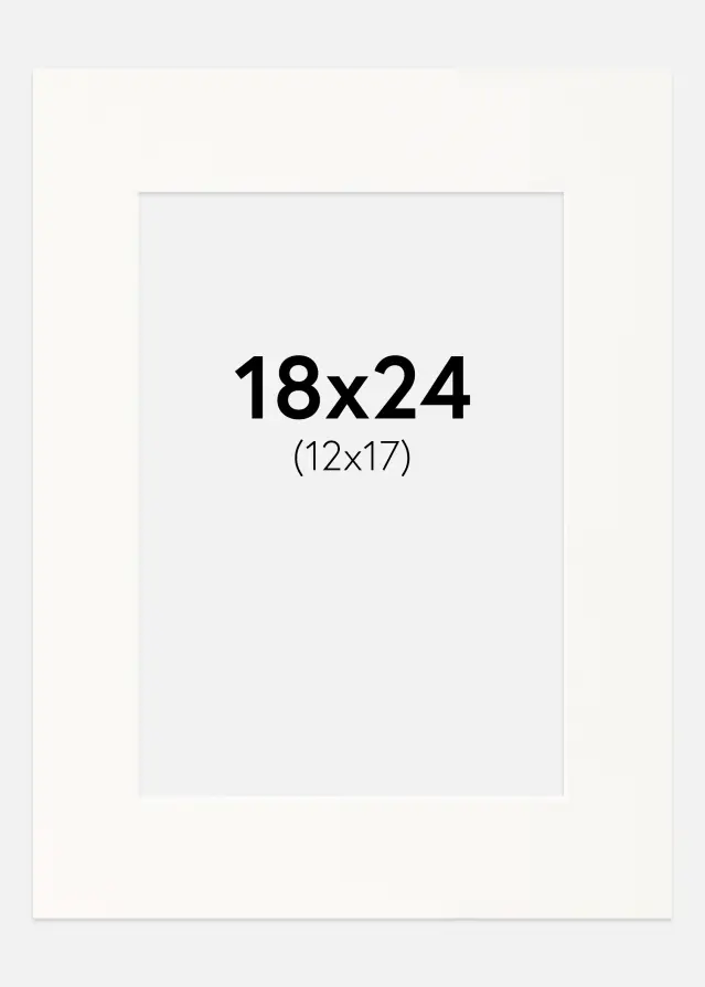 Paspartuu Antique White Valge äär 18x24 cm (12x17)