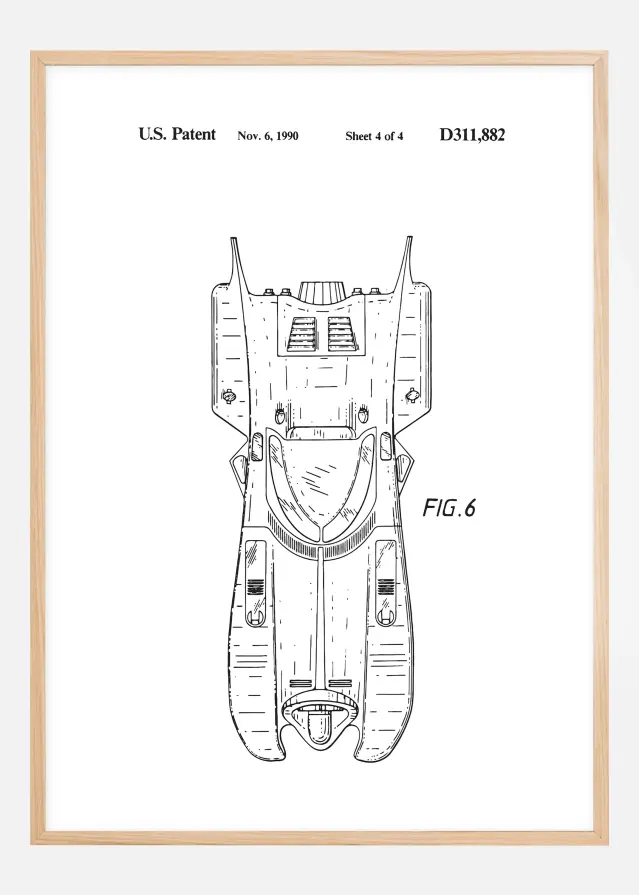 Patenteeritud joonistus - Batman - Batmobile 1990 IIII Plakat