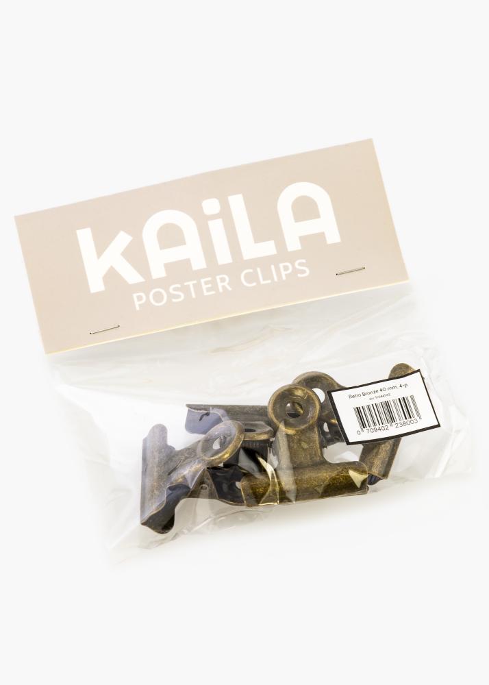 KAILA Plakat Clip retro Bronze 40 mm - 4 pk