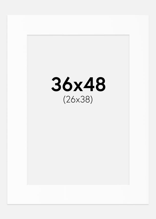 Paspartuu Valge Standard (Valge Südamik) 36x48 cm (26x38)