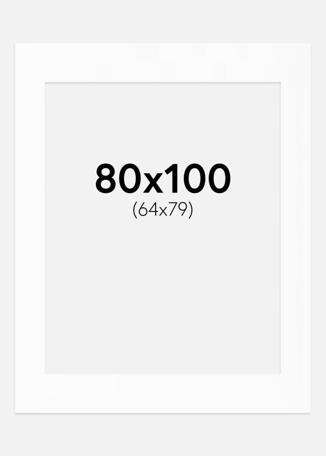 Paspartuu valge standard Valge äär 80x100 cm (64x79)