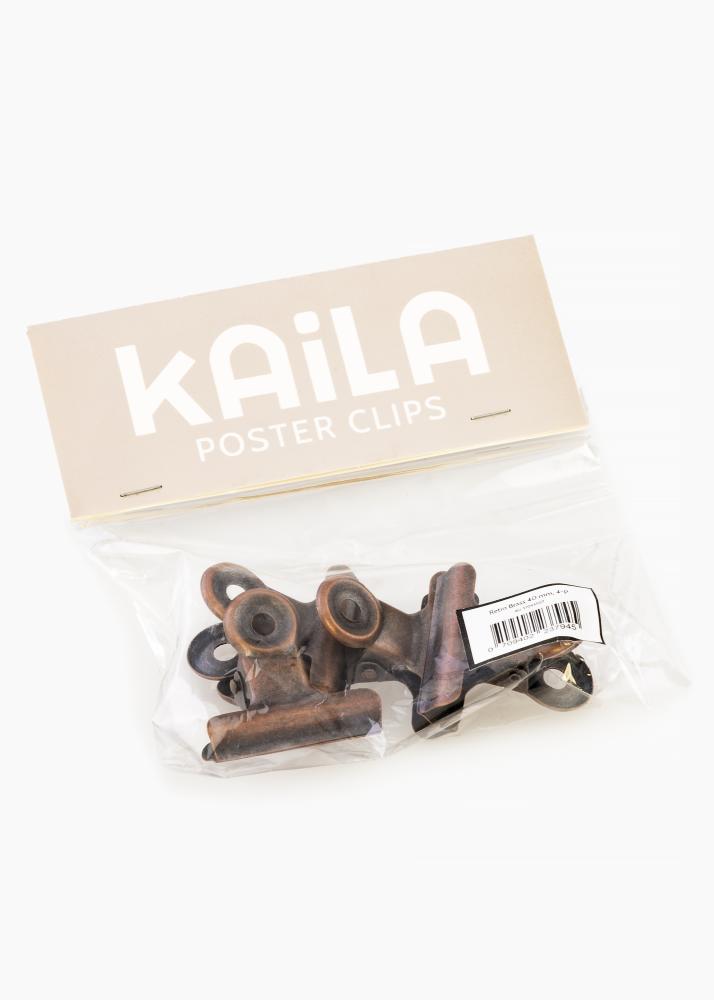 KAILA Plakat Clip retro Brass 40 mm - 4 pk