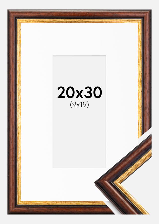 Raam Siljan pruun 20x30 cm - paspartuu valge 10x20 cm