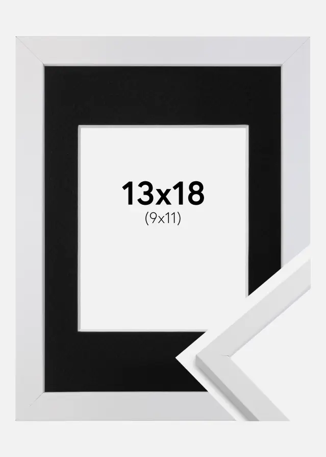 Raam Trendy valge 13x18 cm - paspartuu muster 10x12 cm