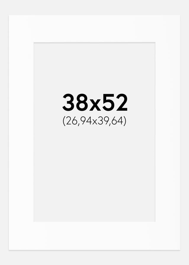 Paspartuu Valge Standard (Valge Südamik) 38x52 cm (26,94x39,64)