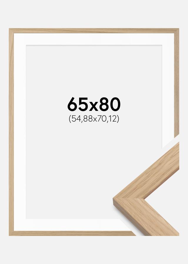 Raam Oak Wood 65x80 cm - paspartuu valge 22x28 inches
