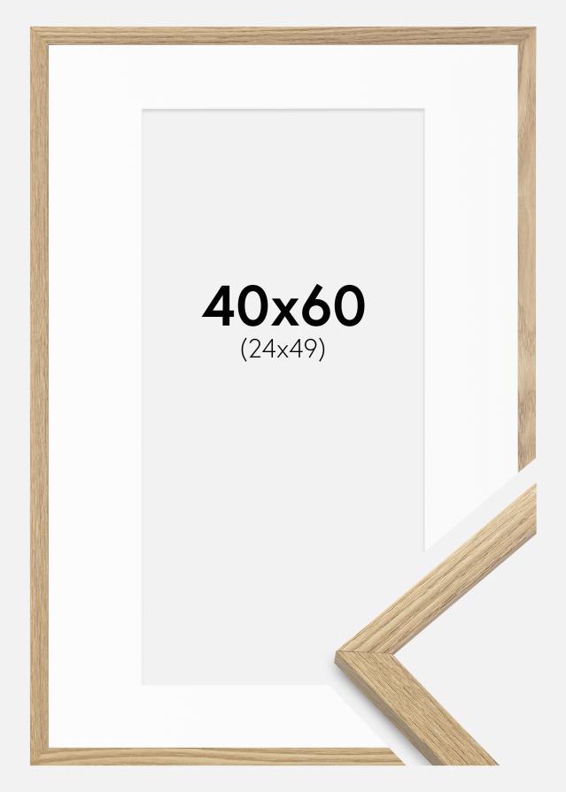 Raam Trendy tamm 40x60 cm - paspartuu valge 25x50 cm