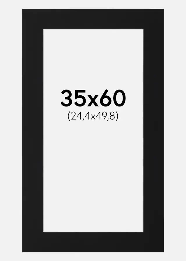 Paspartuu Must Standard (Valge Südamik) 35x60 cm (24,4x49,8)