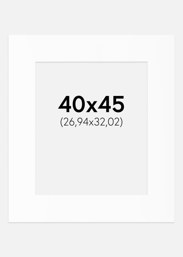 Paspartuu Valge Standard (Valge Südamik) 40x45 cm (26,94x32,02)