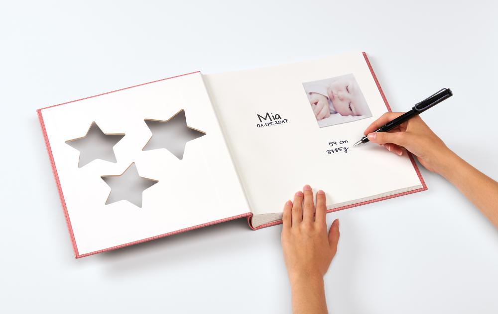 Estrella beebialbum roosa - 28x30,5 cm (50 valget lehekülge/25 lehte)