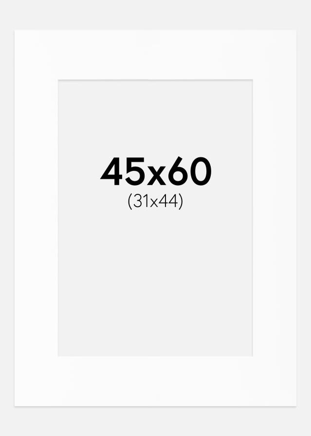 Paspartuu valge standard Valge äär 45x60 cm (31x44)