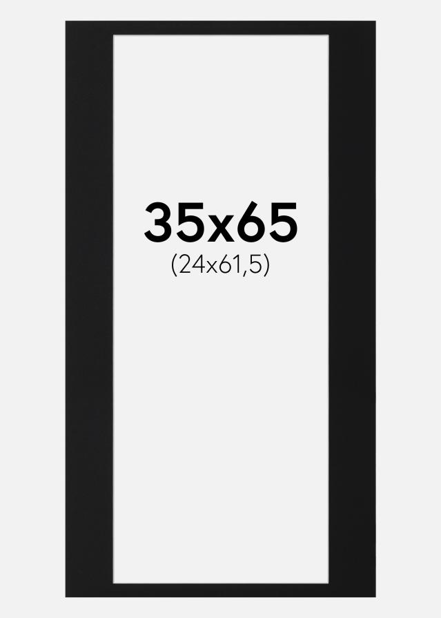 Paspartuu Must Standard (Valge Südamik) 35x65 cm (24x61,5)