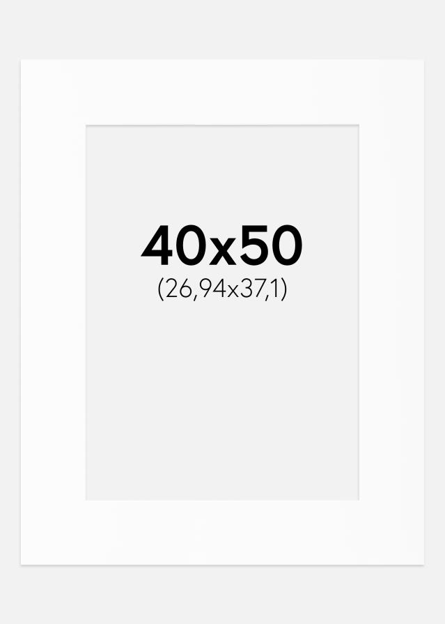 Paspartuu Valge Standard (Valge Südamik) 40x50 cm (26,94x37,1)