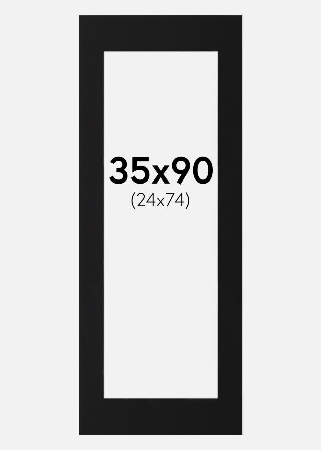 Paspartuu Must Standard (Valge Südamik) 35x90 cm (24x74)