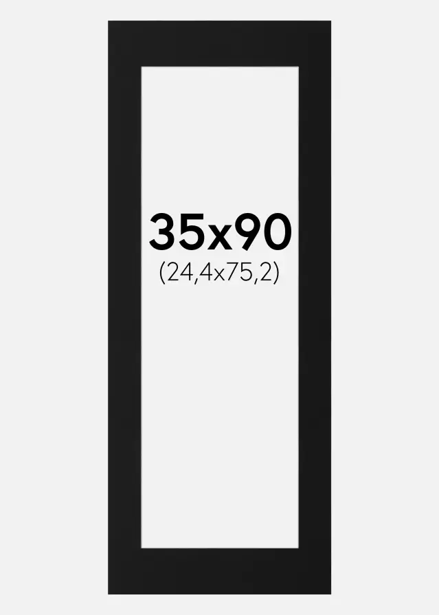 Paspartuu Must Standard (Valge Südamik) 35x90 cm (24,4x75,2)