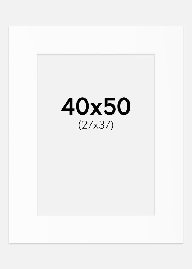 Paspartuu Valge Standard (Valge Südamik) 40x50 cm (27x37)