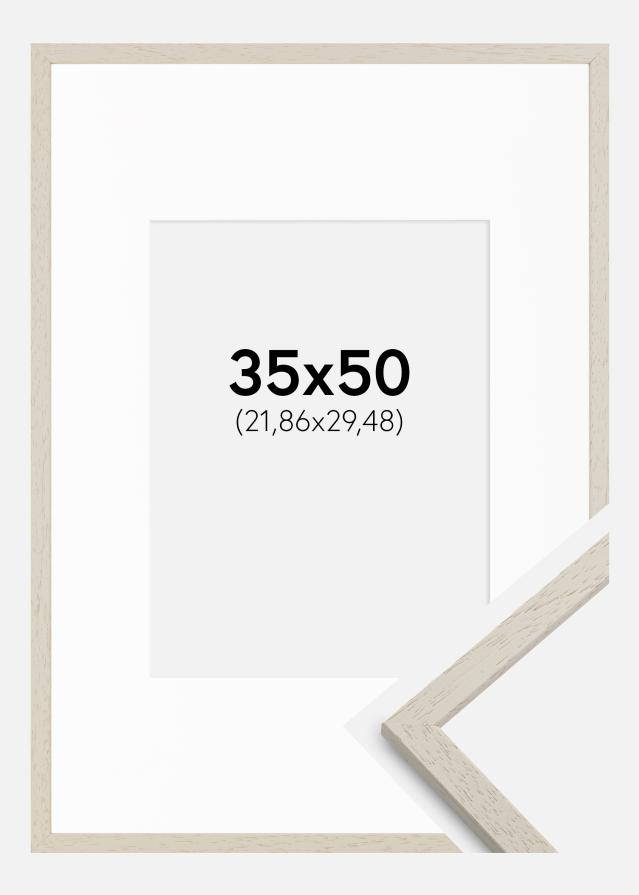 Raam Edsbyn liiv 35x50 cm - paspartuu valge 9x12 inches