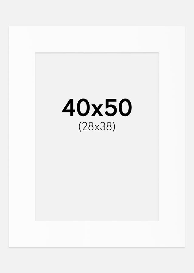 Paspartuu Valge Standard (Valge Südamik) 40x50 cm (28x38)