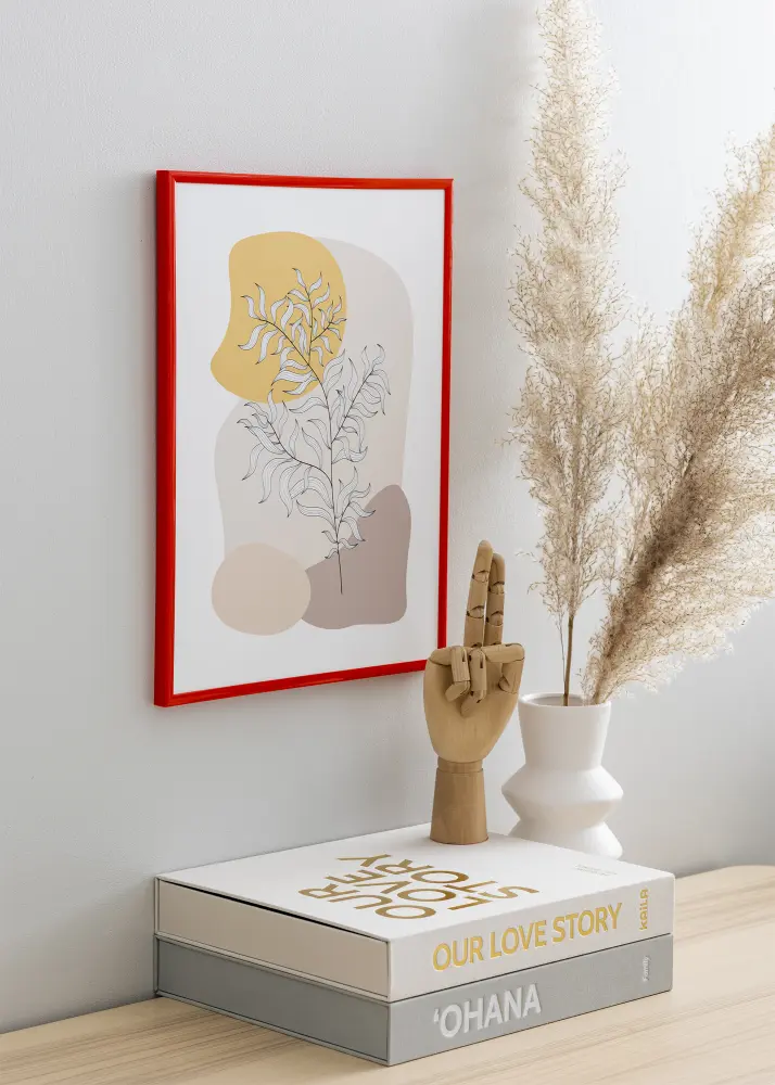 Raam New Lifestyle helepunane 70x100 cm - paspartuu valge 62x93 cm