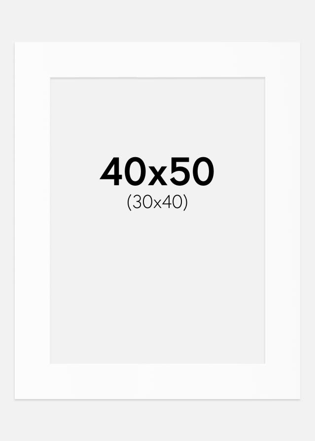 Paspartuu Valge Standard (Valge Südamik) 40x50 cm (30x40)