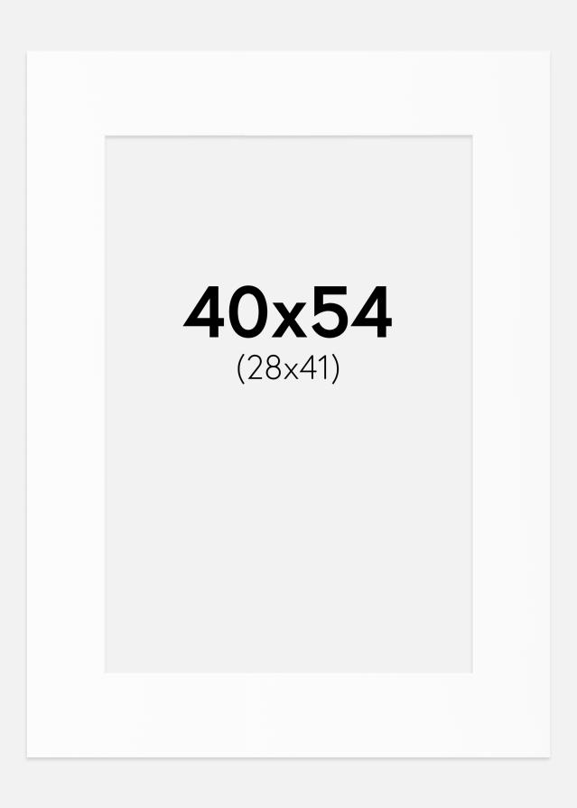 Paspartuu Valge Standard (Valge Südamik) 40x54 cm (28x41)