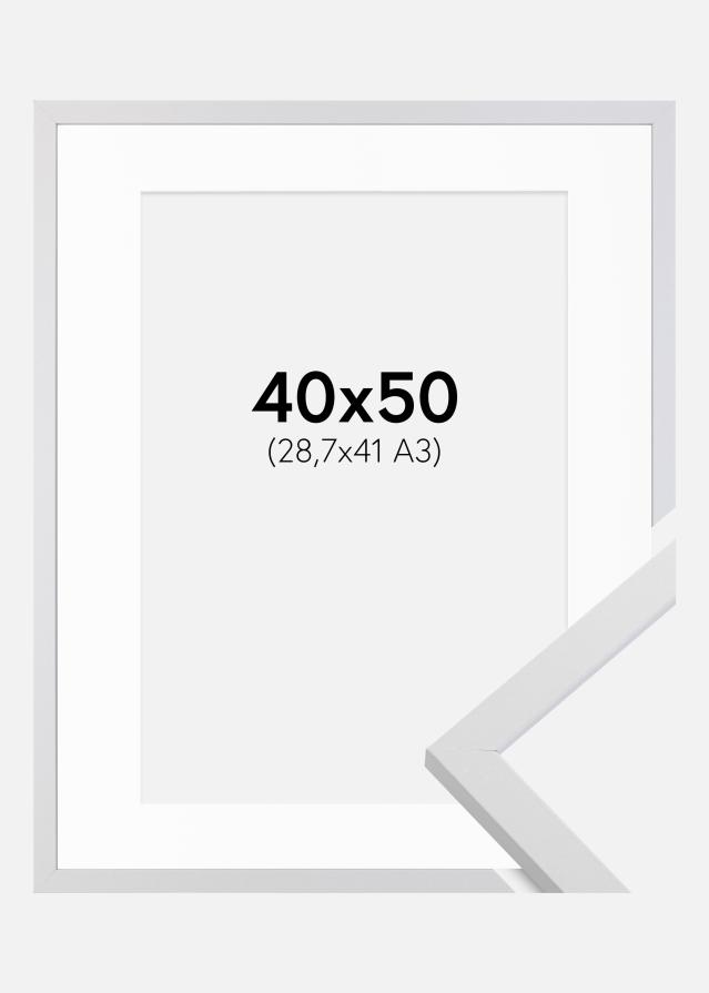 Raam Trendy valge 40x50 cm - paspartuu valge 29,7x42 cm (A3)