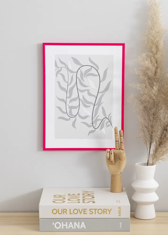 Raam New Lifestyle Hot Pink 30x40 cm - paspartuu valge 21x29,7 cm (A4)