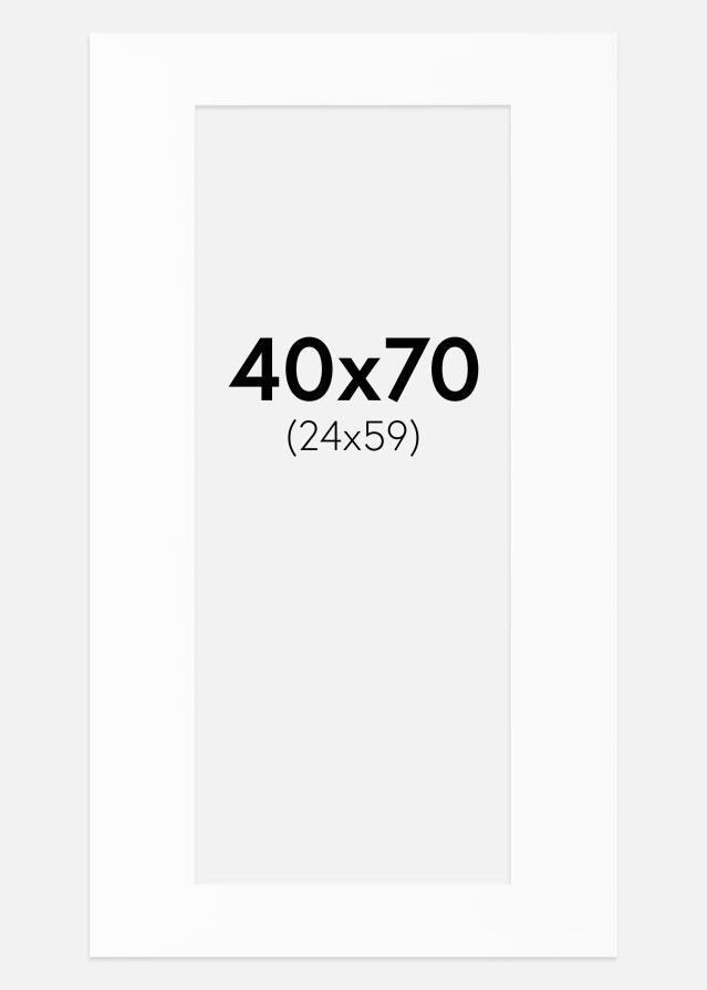 Paspartuu valge standard Valge äär 40x70 cm (24x59)